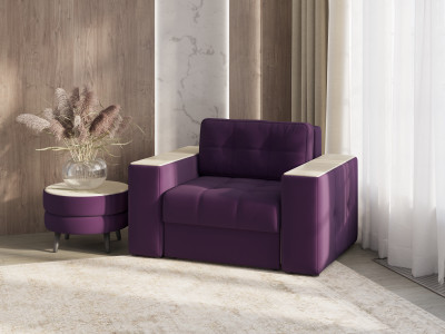 Кресло-кровать "Нави", Винный/МДФ клен кремовый