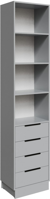 Шкаф Мадрид торцевой (0,35) с 4 ящ, Камень серый