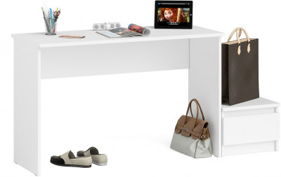 Мори Стол письменный МСП1200.1 + Тумба ТМП400.1, цвет белый, ШхГхВ 160,8х50х76,6 см., универсальная сборка