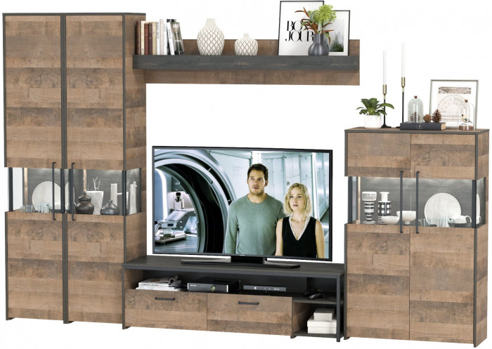 Трувор Гостиная 039, дуб гранж песочный/интра