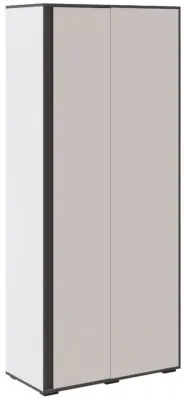 Асцелла Шкаф угловой приставной белый/графит серый