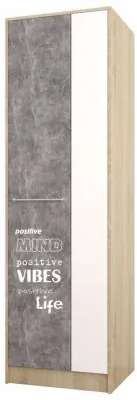 Колибри-лофт Шкаф дуб сонома/ателье светлое+акрил белый