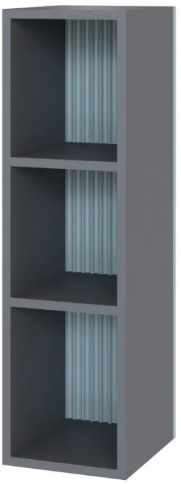 Сириния Шкаф навесной открытый серый графит/МДФ бриз