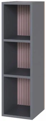 Сириния Шкаф навесной открытый серый графит/пудра