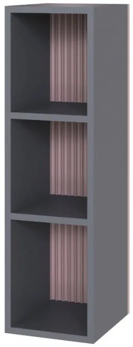 Сириния Шкаф навесной открытый серый графит/пудра