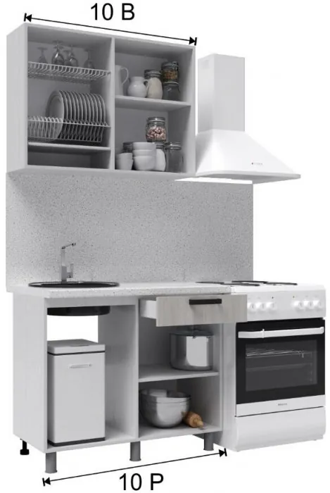 Кухонный гарнитур Нагано 1,0м, Кашемир