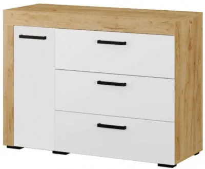 Адель Комод дуб крафт золотой/белый