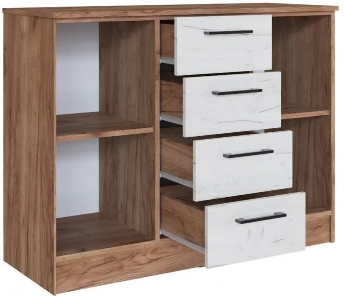 Вегас Комод дуб крафт табачный/дуб крафт белый
