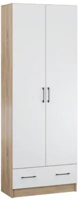 Денвер Шкаф 2х-ств. дуб сонома/Белый