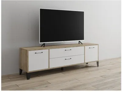 Тумба ТВ Парус-13 дуб крафт серый/белый