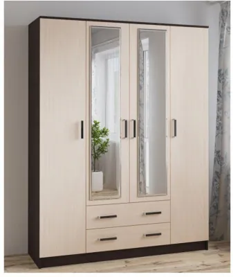 Шкаф комбинированный Лагуна 1600 венге/дуб молочный