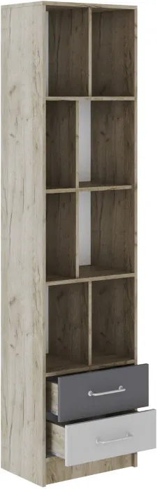 Шкаф-пенал Колибри-Лофт, Дуб крафт серый/Графит серый