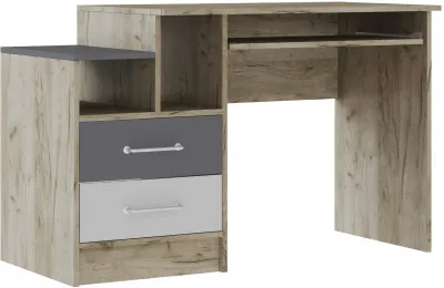 Стол письменный Колибри-Лофт, Дуб крафт серый/Графит серый