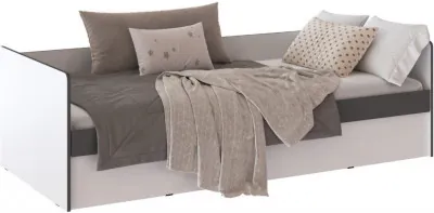 Асцелла Кровать с ПМ белый/графит серый 900