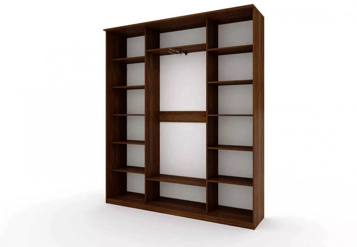 Шкаф купе Модерн 2076х450 3-х дверный 3-х секционный фотопечать №1 венге