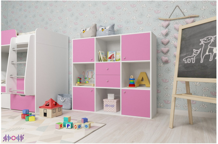 Стеллаж Джери (Винтерберг/Белое дерево)