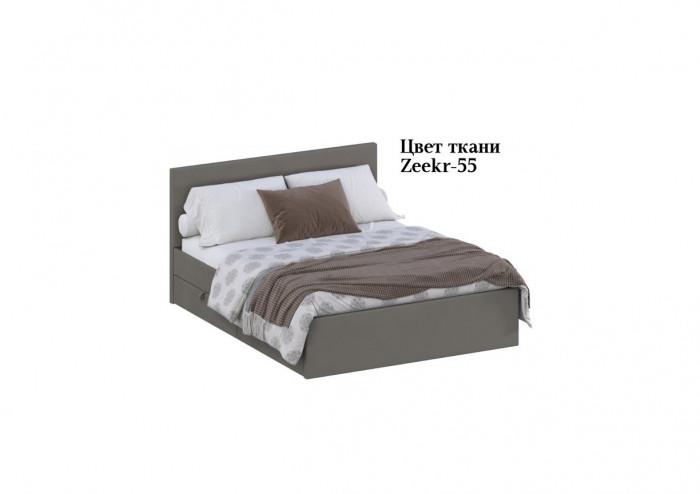 Кровать 160 КР-433-М с настилом из ламелей, Микровелюр Zeekr-55