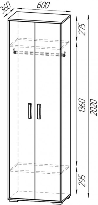 Прихожая Домино 3, бодега тёмный/бодега светлый