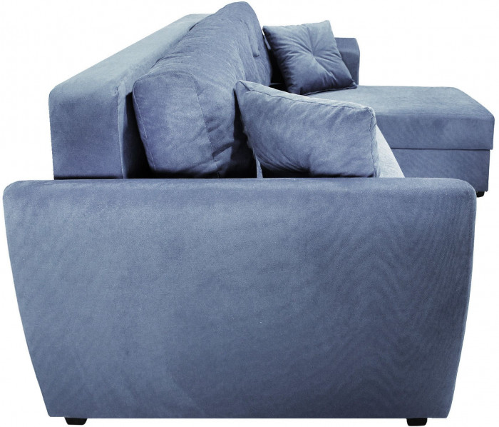 Диван-кровать угловой Амстердам Люкс, 150х200, еврокнижка, велюр, серый