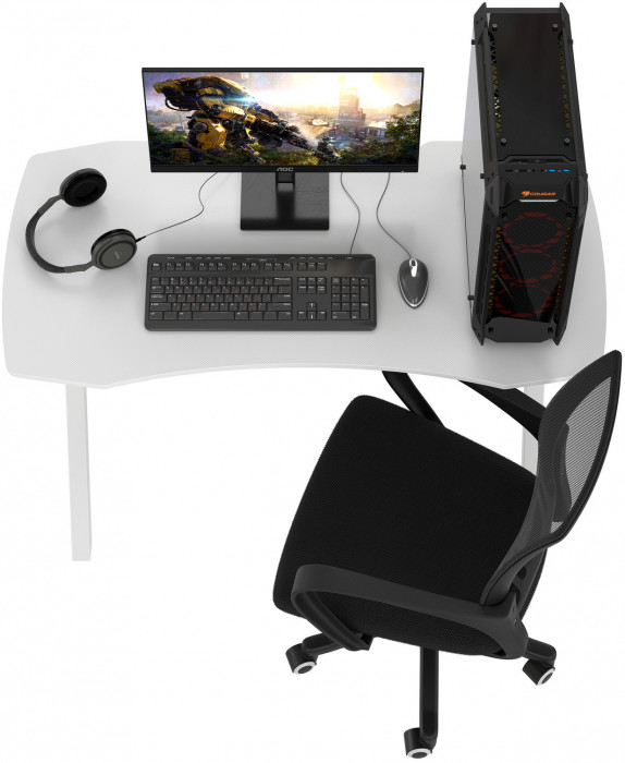 Игровой стол Мебель--24 GT-2310 + кресло компьютерное 103 чёрное, белый