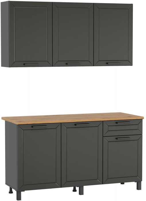 Кухня Мадрид 1500 диамант серый