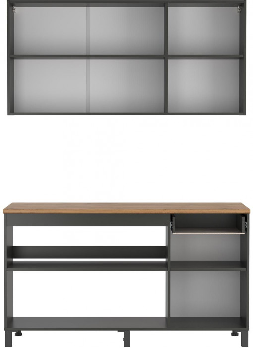 Кухня Мадрид 1500 диамант серый