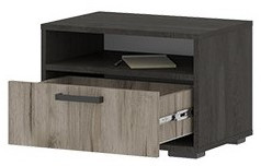 Эдинбург Тумба прикроватная ТБ-01 (0,502х0,350х0,350) железный камень/дуб крафт серый