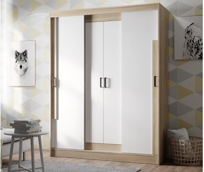 Шкаф-купе "Смарт" ШКК-06 Дуб сонома/белый