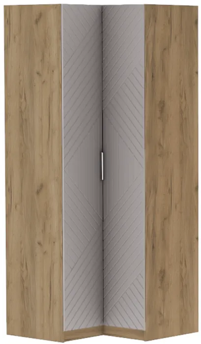 Шкаф угловой "Иннэс-7" - Крафт золотой/Грэй софт