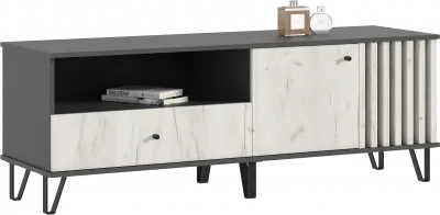 Тумба ТВ 1500, Графит/Дуб крафт белый