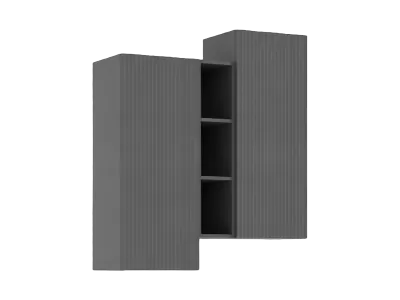 Оскар Шкаф подвесной комбинированный (Графит Софт NEW, Графит)