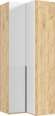 Марвэл Шкаф угловой, Дуб крафт/Браш вайт