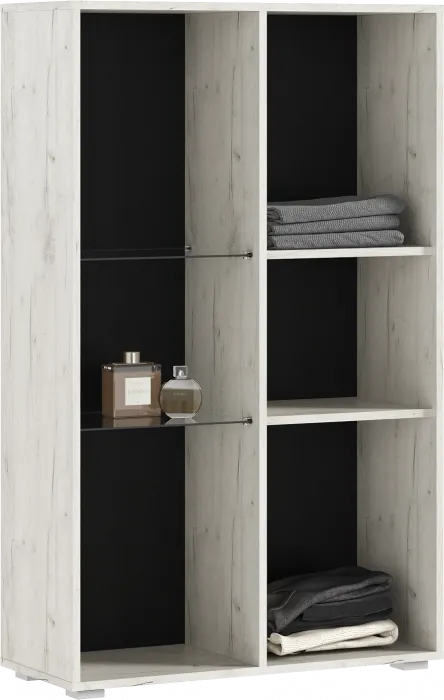 Нэнси NEW Шкаф-стекло ЛДСП, Дуб Крафт Белый