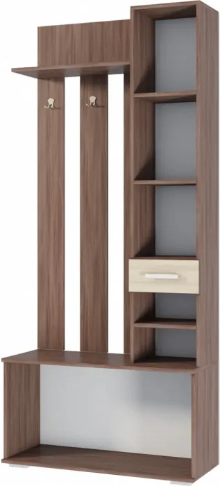 Ника Вешалка с зеркалом, вз910, Ясень шимо темный/светлый