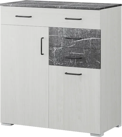 Модульная спальня "Теана", набор 1, Крафт серый/МДФ светло-серый