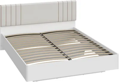 Кровать парящая 160 КР-411-16-16 с ортопед основанием, Белый/Ткань MARBEL 103