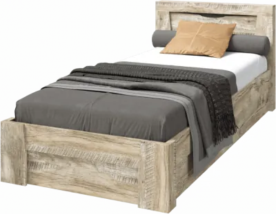 Ривьера Кровать 90, Дуб Юкон / Бетон темный