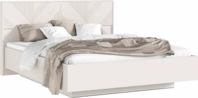 Ирис Кровать парящая с ортопедом металл 160 с подсветкой, кашемир