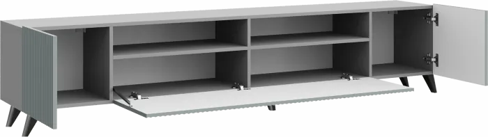 Тумба ТВ Сканди с опорами (Серый шифер / Грин Грей софт)