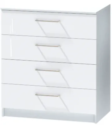 Комод №1 "Иннэс-7", Белый/Белый глянец