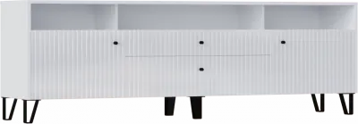 Оливия Тумба ТВ, Белый/Белый глянец