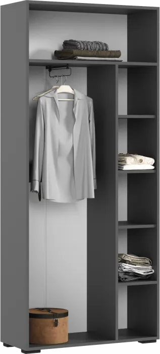 Шкаф двухстворчатый (800) (Белый глянец, Дуб Крафт Золотой)