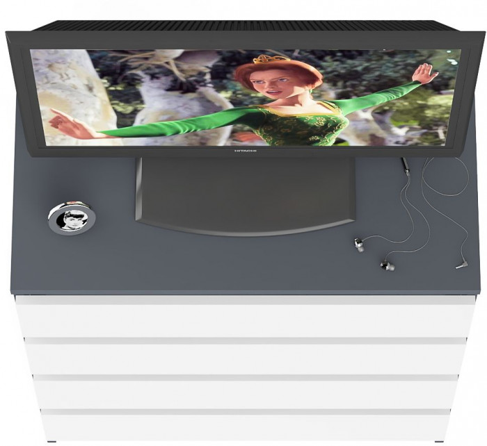 Мори Комод МК800.4, цвет графит/белый, ШхГхВ 80,4х41х94 см.