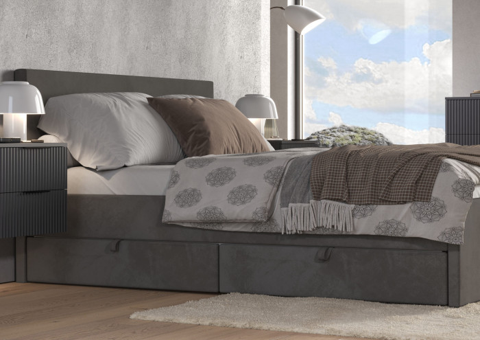 Кровать Тэя (кровать 160 + 2 ящ.), Микровелюр Zeekr-55