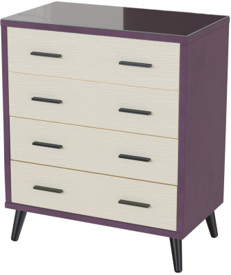 Комод интерьерный Ланс винный/мдф клен кремовый