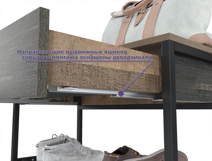 Трувор Прихожая 180, цвет дуб гранж песочный/интра, ШхГхВ 130х37х195 см., универсальная сборка
