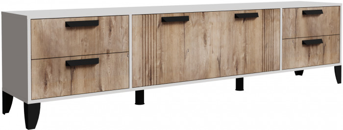 Тумба ТВ с опорами Парус-12, Белый/Белый снег