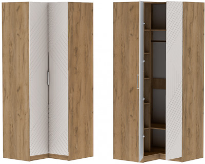 Шкаф угловой "Иннэс-7" - Крафт золотой/Тирамису матовый