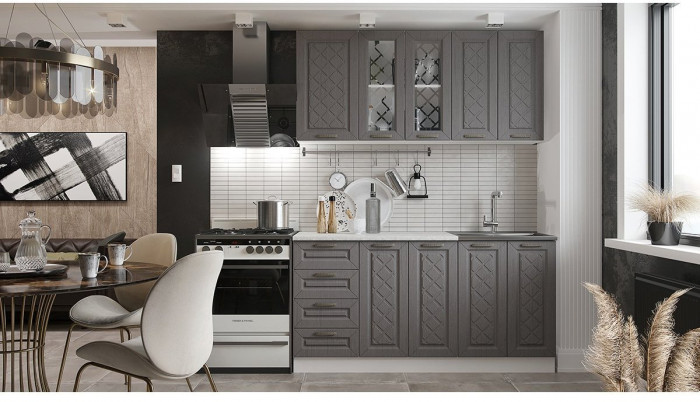 Кухня МДФ Агава 1600, Акация белая