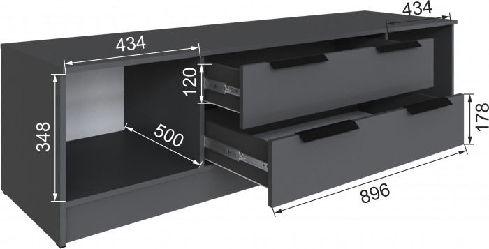 Набор мебели для гостиной "Мадрид", Графит/Дуб делано